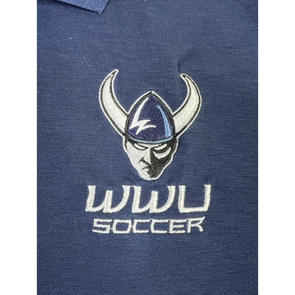Western Washington Vikings Shirt Mens XL Blue College Soccer Jordan Dri Fit Polo